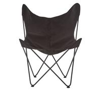 Orsina Compact Ivory Butterfly Chair, Sling Seat Occasional Chair For Outdoor Garden, Durable Accent Lounge Chair in Black Orsina Black