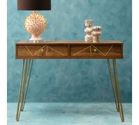 Orsina Compact & Versatile Console Table, Ample Storage Metallic Furniture, Timeless Design Hallway Table in Natural Orsina Natural