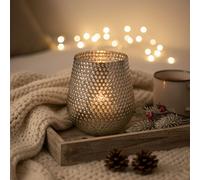 Orsina Complements Silver Large Glass Candle Holder