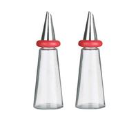 Orsina Cone Condiments Red Plastic Oil And Vinegar Set