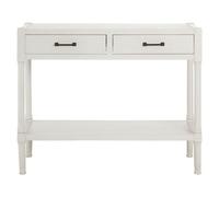 Two Drawer Console Table for Hallway, Pine Wood Hallway Table for Home Décor, Wood Table with 2 Drawers for Office Premier Housewares White One Size