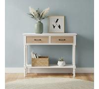 Orsina Console Table For Hallway, Pine Wood Hallway Table For Home Décor, Wood Table With 2 Drawers For Office