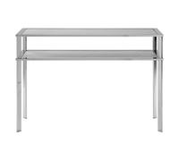 Orsina Console Table With Silver Frame, Small Table With White Porcelain Shelves, Luxe Hallway Table For Livingroom Orsina Silver