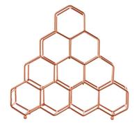 Premier Housewares Contemporary 10 Bottle Copper Plated Spice Rack | Honeycomb Design House Spice Jars For Kitchen | Versatile Kitchen Spice Storage | Minimalist Spice Organizer