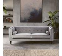 Premier Housewares Felisa 3 Seat Grey Velvet Sofa