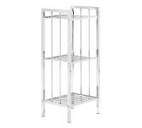 Orsina Contemporary 3 Tier Chrome Shelf Unit with Slatted Sides, Versatile Large Shelving Unit, Durable Shelf in Silver Orsina Silver