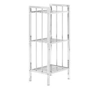 Orsina Contemporary 3 Tier Chrome Shelf Unit With Slatted Sides, Versatile Large Shelving Unit, Durable Shelf