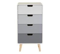 Orsina Contemporary 4 Drawer Cabinet, Ample Storage Space Bedside Cabinet, Renewable Pine Wood Legs Storage Cabinet