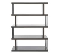 Orsina Contemporary 4 Tier Grey Gloss Shelf Unit, Shelf Design Large Shelving Unit, Durable Standing Shelves