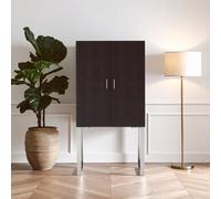 Orsina Contemporary Black Faux Shark Skin Small Cabinet, Compact Design Display Cabinet, Functional Side Cabinet