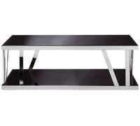 Orsina Contemporary Black Glass Coffee Table, Durable Decorative Coffee Table For Livingroom, Strong Coffee Table Orsina Black