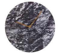 Orsina Contemporary Black Marble Wall Clock, Marble Constructed Large Wall Clock, Versatile Clock For Kitchen