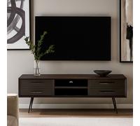 Orsina Contemporary Brown Wooden Media Unit, Solid Pine Wood TV Cabinet with Storage Drawers, Entertainment Unit Orsina Brown