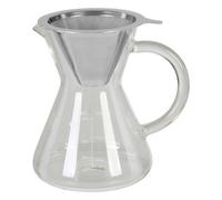 Orsina Contemporary Coffee Pot 400Ml, Borosilicate Glass Coffee Pot For Breakfast, Stainless Steel Coffee Pot