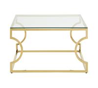 Orsina Contemporary Curved Frame Coffee Table, Durable Lounge Display Table, Functional Sleek Decorative Table in Gold Orsina Gold