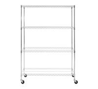 Orsina Contemporary Design 4 Tier Metal Shelf Unit, Versatile Unit For Living Room, Durable Standing Metal Unit in Silver Orsina Silver