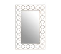Orsina Contemporary Design Arabesque Wall Mirror, Reflective Rectangular Frame New Mirrors, Metallic Accent Mirror in Silver Orsina Silver
