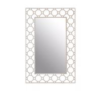 Orsina Contemporary Design Arabesque Wall Mirror, Reflective Rectangular Frame New Mirrors, Metallic Accent Mirror