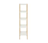 Premier Housewares Nostra 5 Tier White / Bamboo Shelf Unit