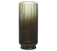 Orsina Contemporary Design Large Grey Ribbed Glass Vase, Robust Pottery Vase, Durable Glass Vase For Flowers Orsina Grey