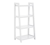 Orsina Contemporary Design Wood Four Tier White Shelf Unit, Versatile Shelf Unit For Living Room, Durable Metal Unit Orsina White