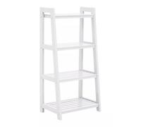 Contemporary Design Wood Four Tier White Shelf Unit, Versatile Shelf Unit For Living Room, Durable Metal Unit Premier Housewares White One Size