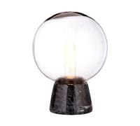 Contemporary Globe Lamp With Marble Base, Contrasting Bedside Table Light, Versatile Modern Lamp Premier Housewares Black One Size