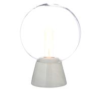 Orsina Contemporary Globe Lamp With Marble Base, Contrasting Bedside Table Light, Versatile Modern Lamp in White Orsina White