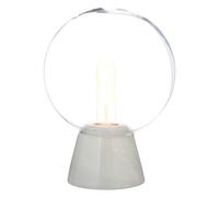 Premier Housewares Bathroom Light Bulb Round Shape Practical Glass Lampshade Glass Bell Jar With Copper Bulb Durable Glass Lamp Base Marble