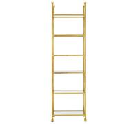 Orsina Contemporary Gold Finish Cross Design Bookshelf, Sturdy Book Storage Shelf, Ample Storage Slimline Bookshelf
