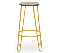 Premier Housewares District Gold Finish Metal Frame Bar Stool