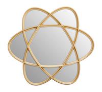 Orsina Contemporary Gold Wall Mirror, Handcrafted Oval Mirror Montage With Looping Design, Stylish Gold Wall Mirror