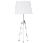 Orsina Contemporary Nickel Finish Table Lamp, Tripod Design With Crystal Wrapped Legs, Minimalist Table Lamp in Silver Orsina Silver
