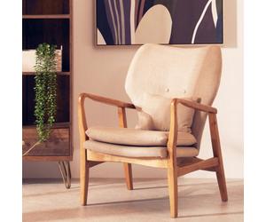 Orsina Contemporary Nordic Design Beige Chair, Stylish Design Wooden Chair, Supportive Seating Sturdy Accent Chair