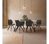 Orsina Contemporary Rectangular Grey Dining Set, Space Saving Design Dining Set, Durable Small Dining Set For House