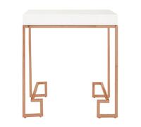 Orsina Contemporary Rose Gold Angled Legs End Table, Versatile Sitting Room Side Table, Sturdy Lounge Side Table