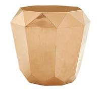 Orsina Contemporary Rose Gold Diamond Cut End Table, Geometric Design Lounge Side Table, Sleek Sitting Room Table