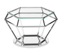 Orsina Contemporary Silver Finish Diamond Design End Table Orsina Silver