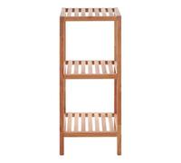Salon 3 Tier Walnut Wood Bathroom Shelf Unit Premier Housewares Natural One Size