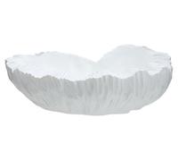 Orsina Contemporary White Bowl, Versatile Ribbed Texture Bowl, Sturdy And Durable Shallow Base Bowl For Display