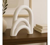 Orsina Contemporary White Sculpture, Artistic Sculpture With Loops, Versatile Sculpture With Abstract Aesthetics Orsina White