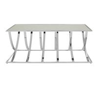 Orsina Convenient Spacious Silver Coffee Table, Luxe Design Decorative Table, Sleek Metallic Chrome Finish Table