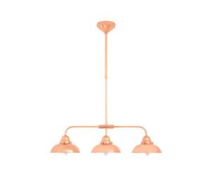 Orsina Copper 3 Shade Pendant Light With Chrome Screws, Industrial Hanging Light For Kitchen,triple Dome Pendant