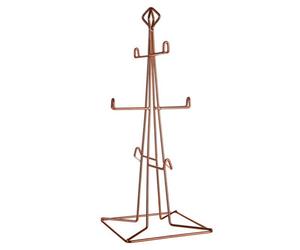 Orsina Copper Finish 6 Mug Tree, Elegant Wire Stand For Hanging Mugs, Durable Metal Frame With Stylish Copper