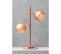 Orsina Copper Finish Arched Table Lamp With Dual Shades, Adjustable Metal Dome Desk Light, Modern Table Lamp