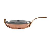 Orsina Copper Mini Frying Pan Serving Dish, Traditional Copper Skillet With Brass Handles, Ideal For Serving