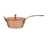 13cm Mini Hammered Copper Saucepan with Lid Copper
