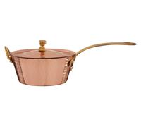 Copper Mini Saucepan Serving Dish, Traditional Style Copper Pan With Brass Handles, Ideal For Serving Premier Housewares Gold One Size