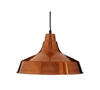 Orsina Copper Pendant Light With Wide Metal Shade, Warm Tone Ceiling Drop Lamp, Hanging Lamp With Wide Rim Shade in Gold Orsina Gold