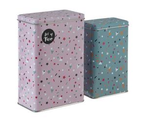 Orsina Cosmic Design Set Of 2 Stellar Storage Canisters, Versatile Tall Food Container, Airtight Storage Canister